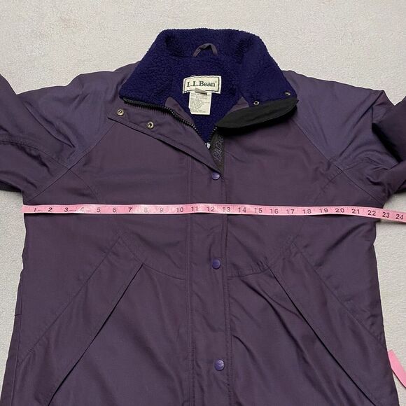 Vintage LL Bean Nylon Jacket Women's Small Purple Fleece Line Deep Pile Ski - Picture 5 of 12
